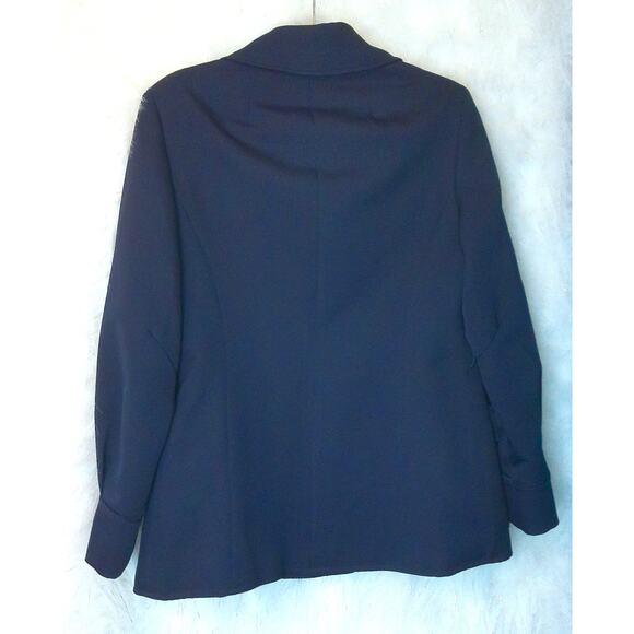 Vintage Polyester Navy Blue Leisure Suit Style Jacket Blazer READ - Picture 4 of 6